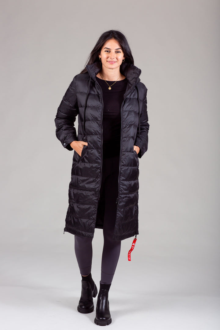 Quilted Hooded Long Puffer Coat