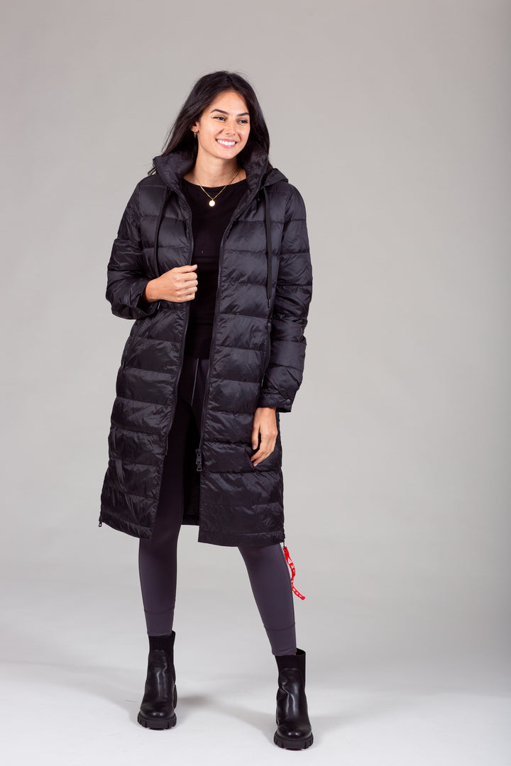 Quilted Hooded Long Puffer Coat