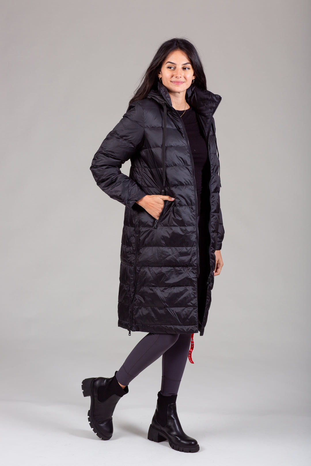 Quilted Hooded Long Puffer Coat