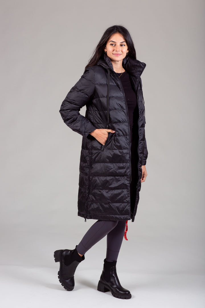 Quilted Hooded Long Puffer Coat