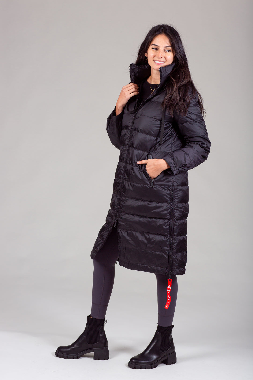 Quilted Hooded Long Puffer Coat
