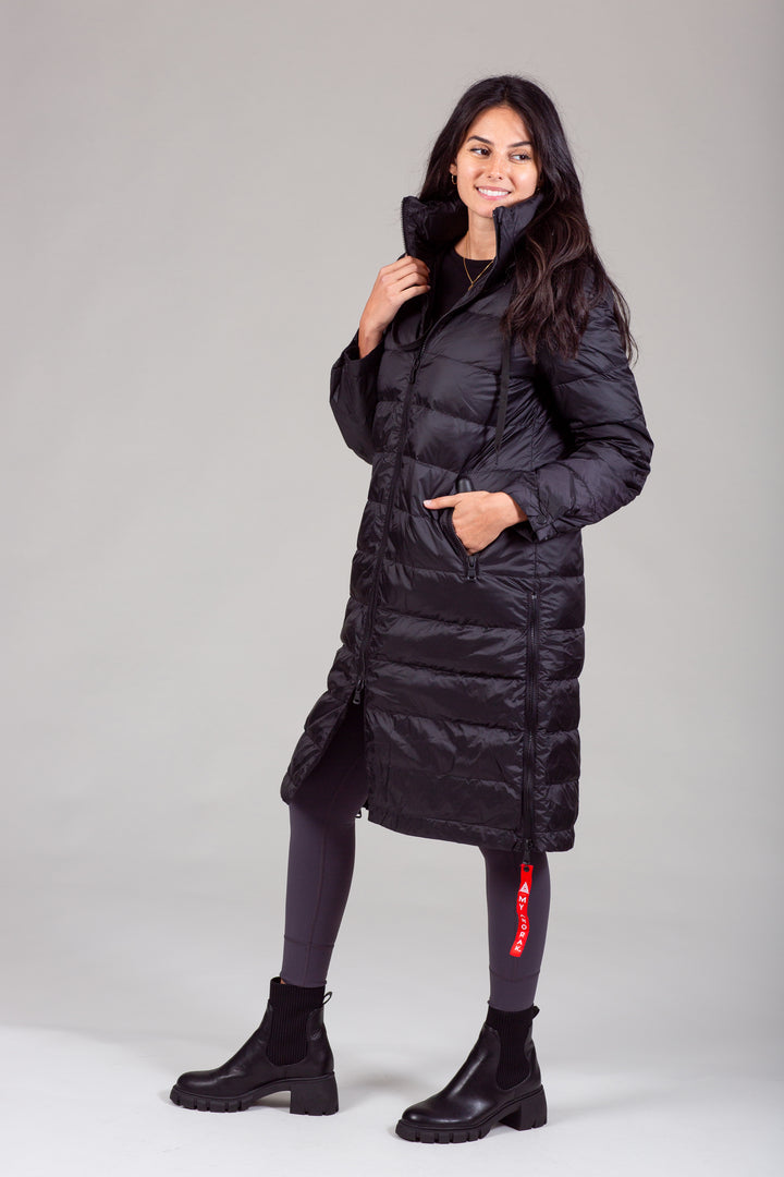 Quilted Hooded Long Puffer Coat