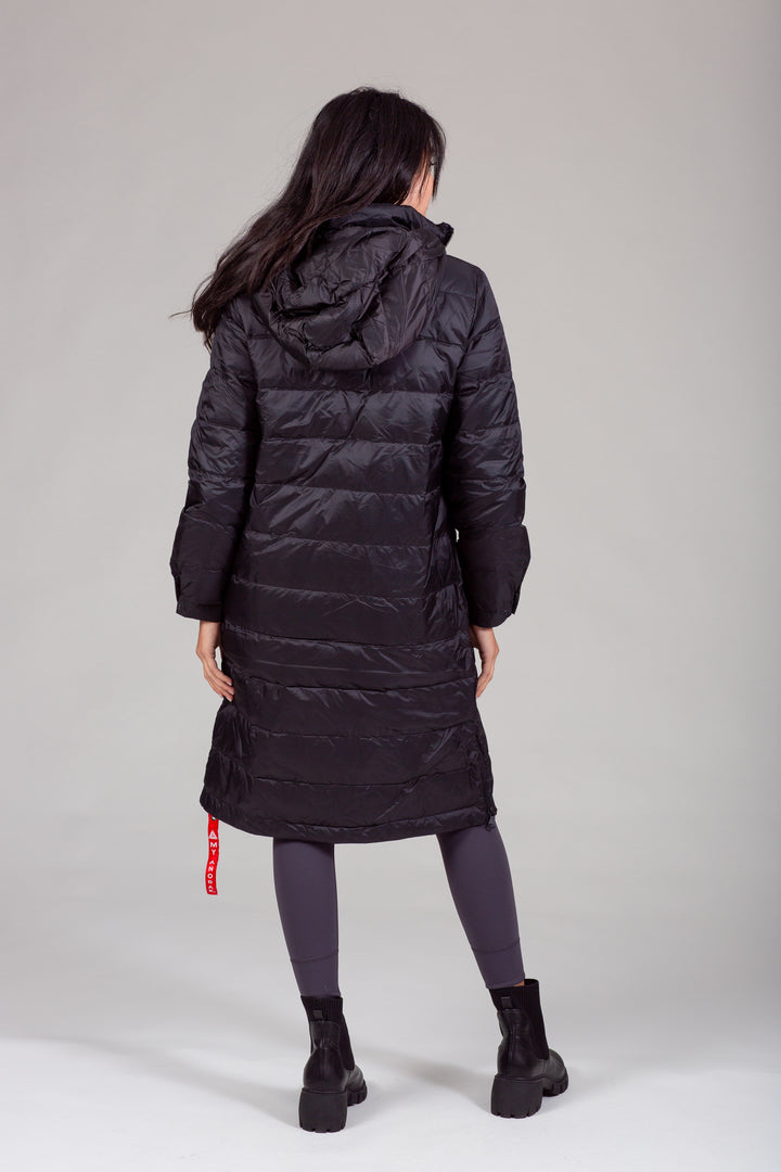 Quilted Hooded Long Puffer Coat