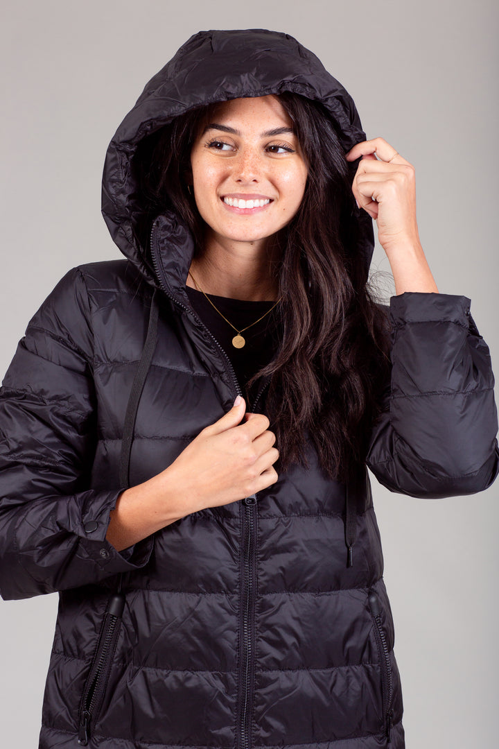 Quilted Hooded Long Puffer Coat