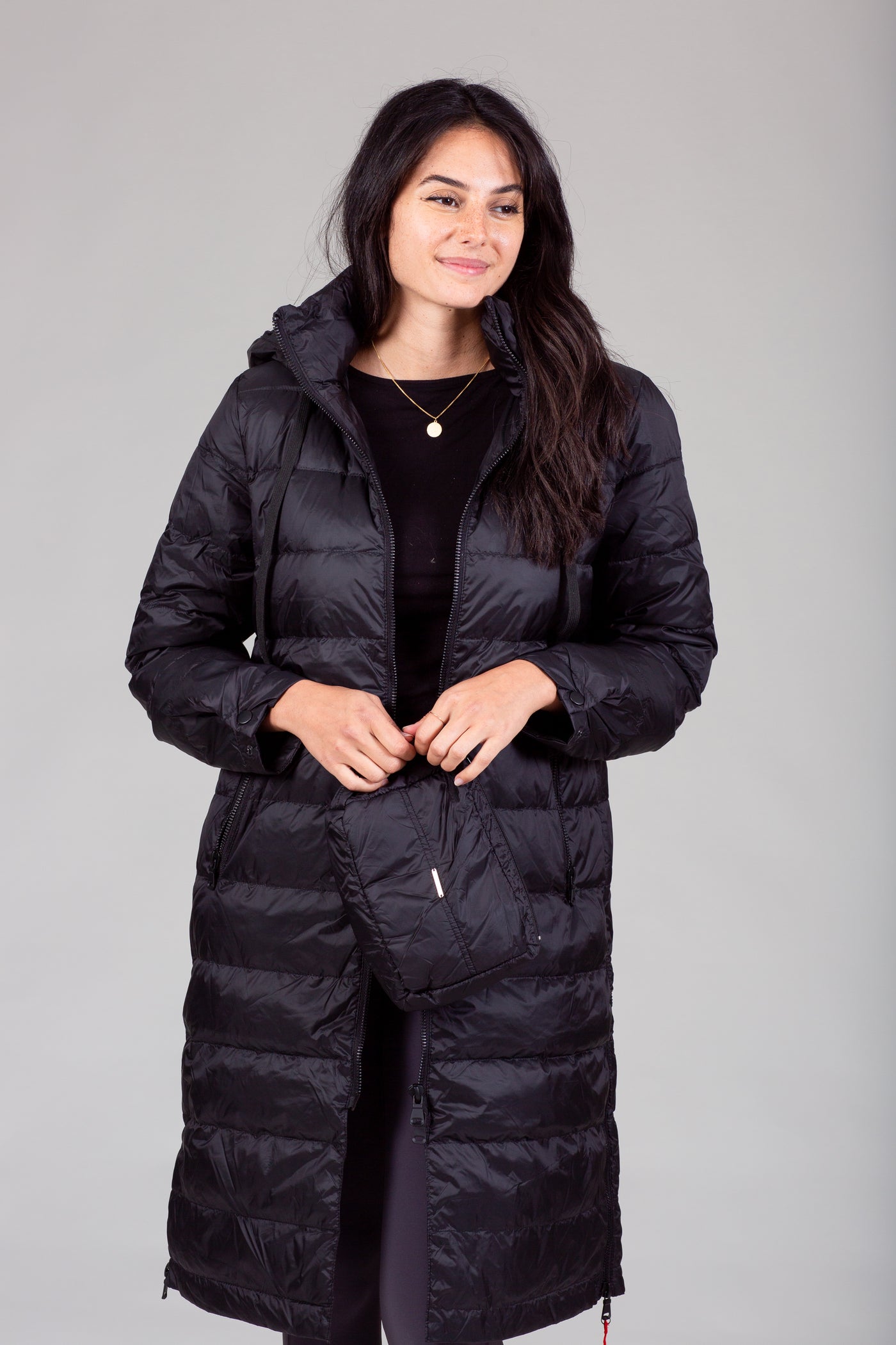 Quilted Hooded Long Puffer Coat