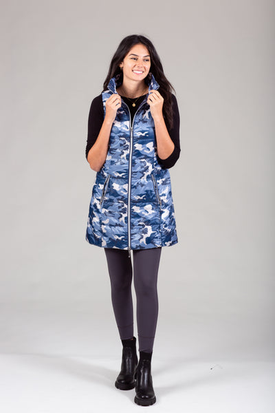 Long Printed Down Vest