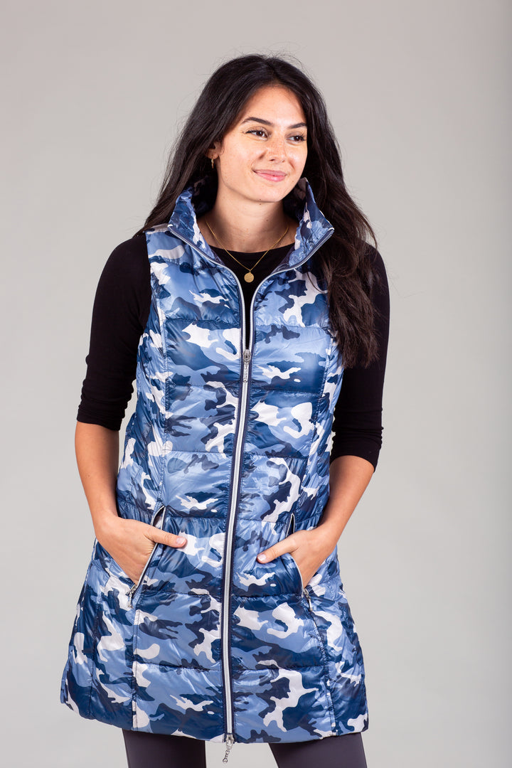 Long Printed Down Vest