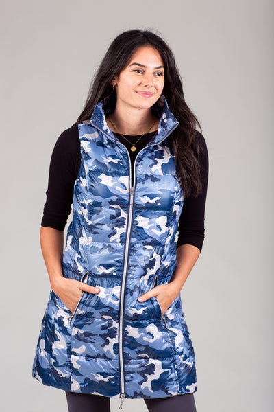 Long Printed Down Vest