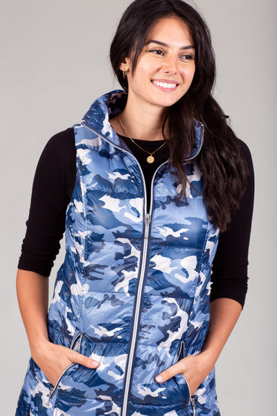 Long Printed Down Vest