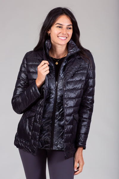 Double Layer Puffer Quilted Blazer Women
