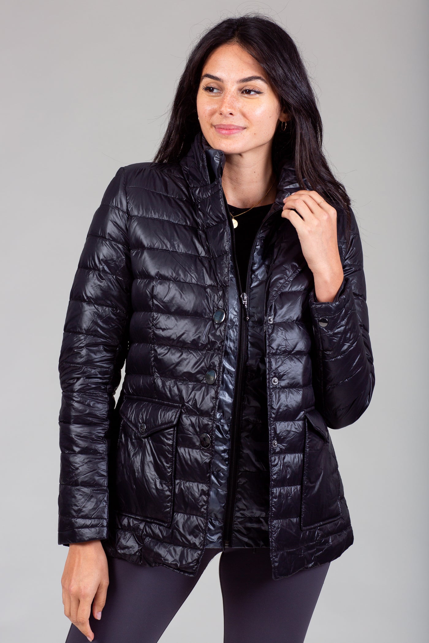 Double Layer Puffer Quilted Blazer Women