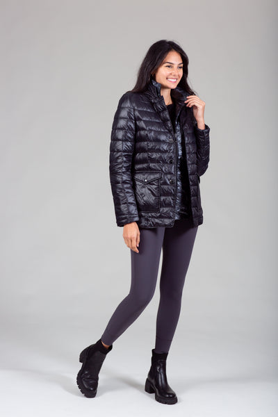Double Layer Puffer Quilted Blazer Women