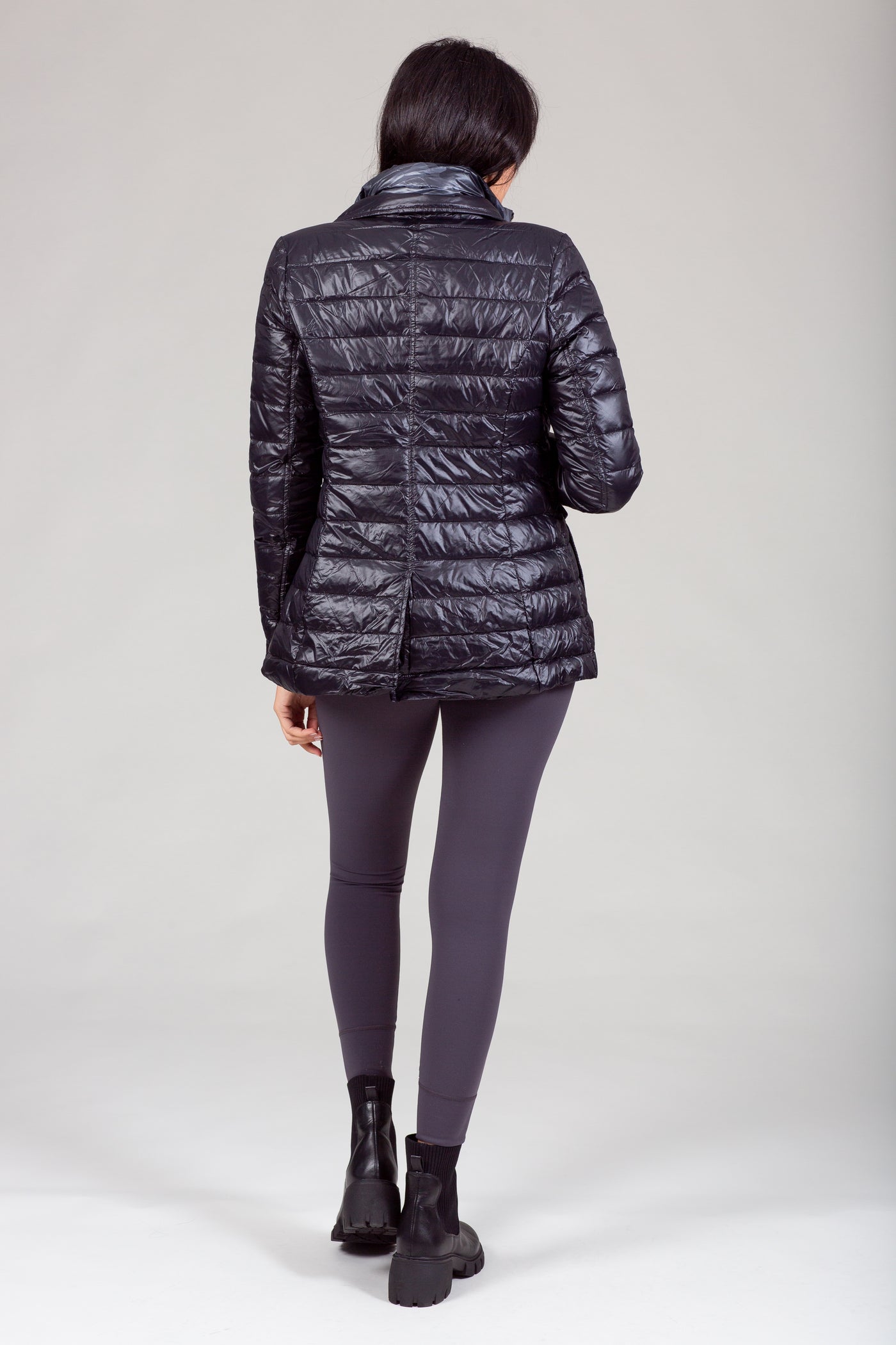 Double Layer Puffer Quilted Blazer Women