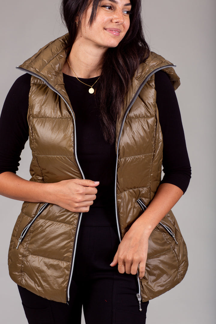 Short Hooded Quilted Vest