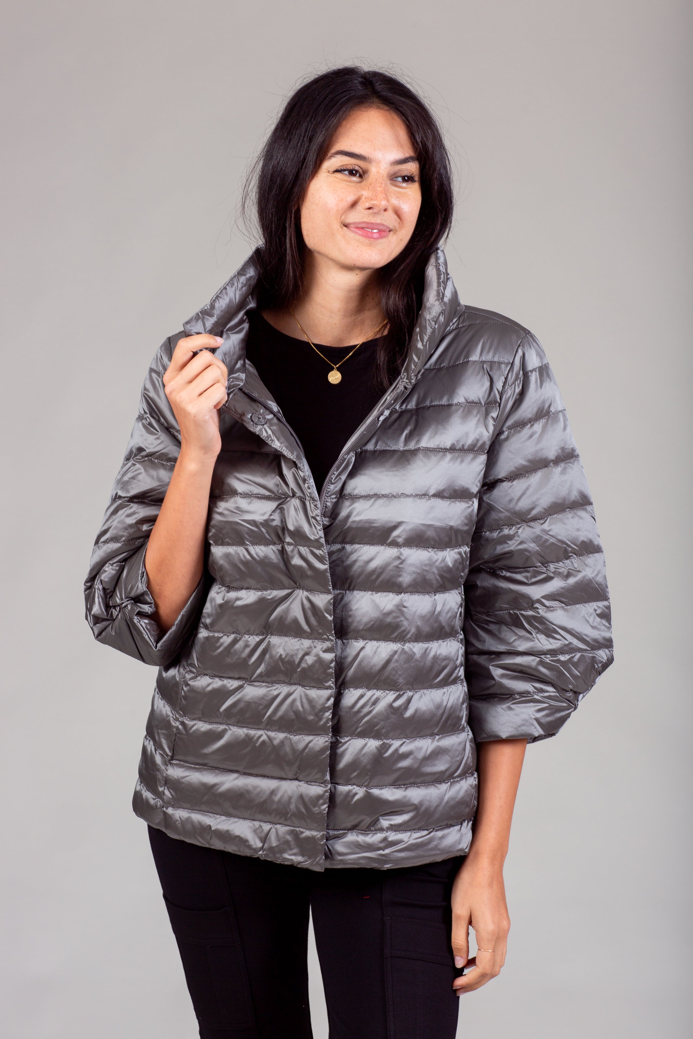 Iridescent Crop Sleeve Puffer Jacket – MyAnorak