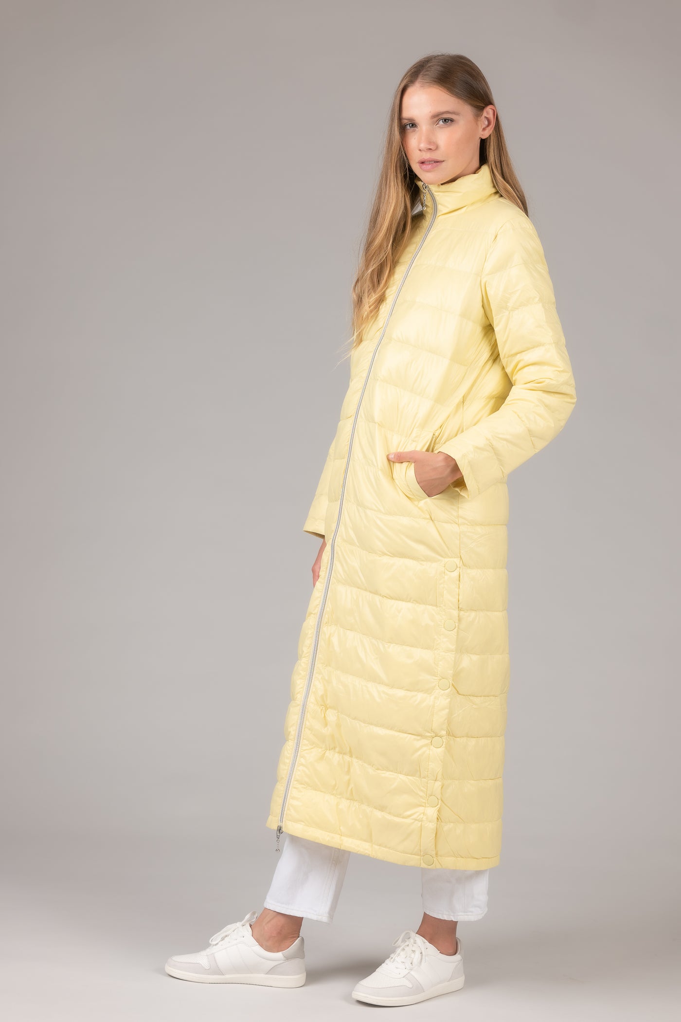 Quilted Nylon Duster Jacket