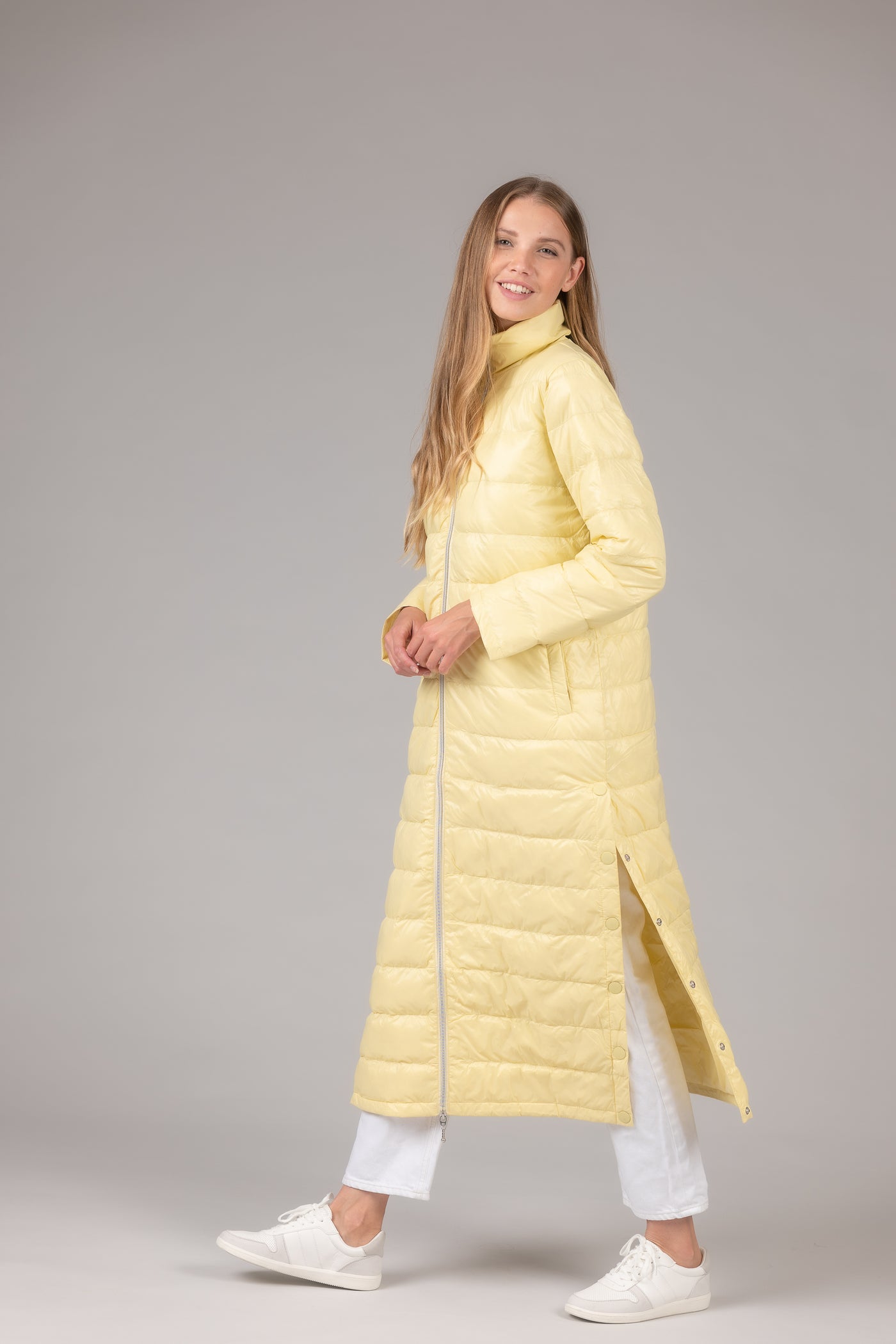 Quilted Nylon Duster Jacket