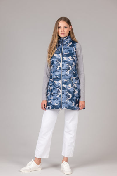 Long Printed Down Vest