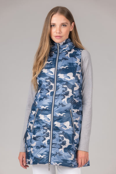 Long Printed Down Vest
