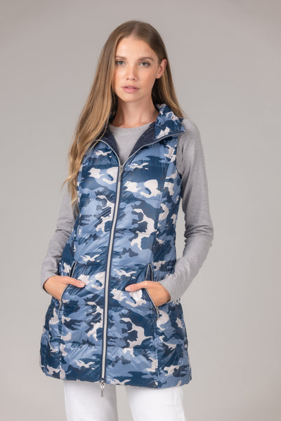 Long Printed Down Vest