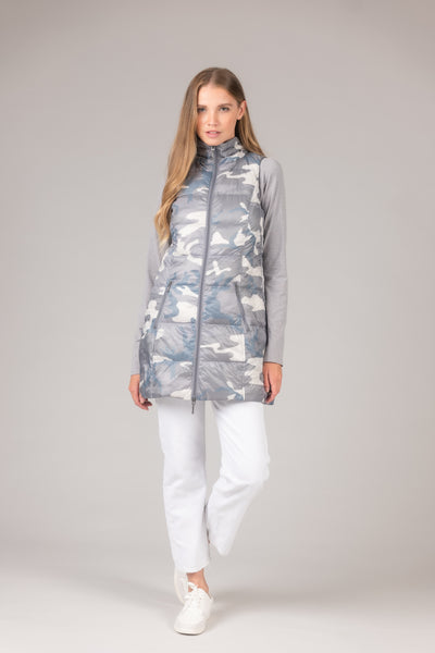 Long Printed Down Vest