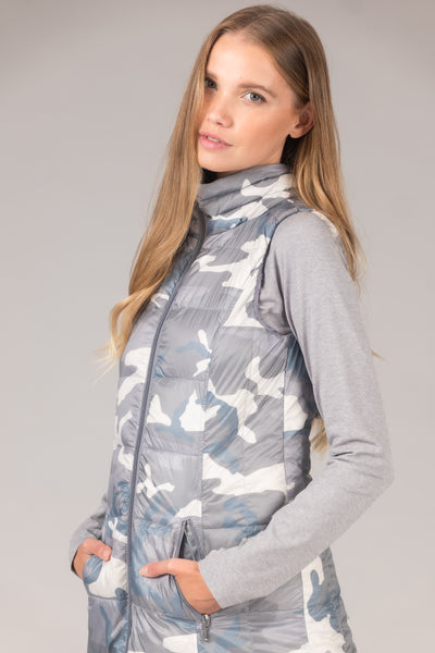 Long Printed Down Vest