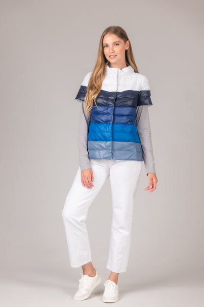 metallic Short Sleeve Puffer Jacket