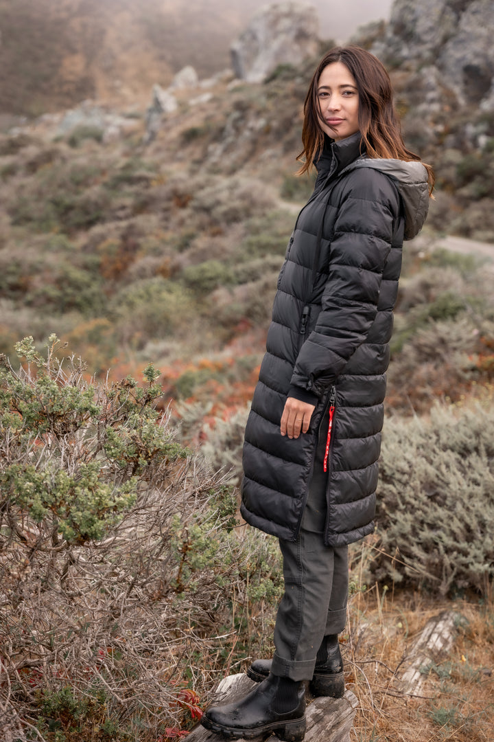 Quilted Hooded Long Puffer Coat