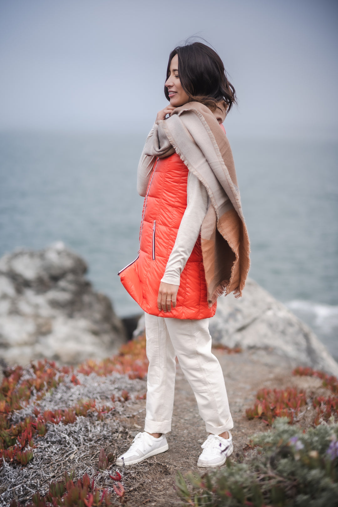 Long Nylon Down Vest
