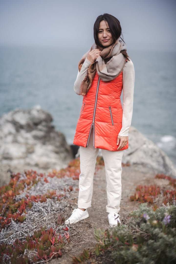 Long Nylon Down Vest