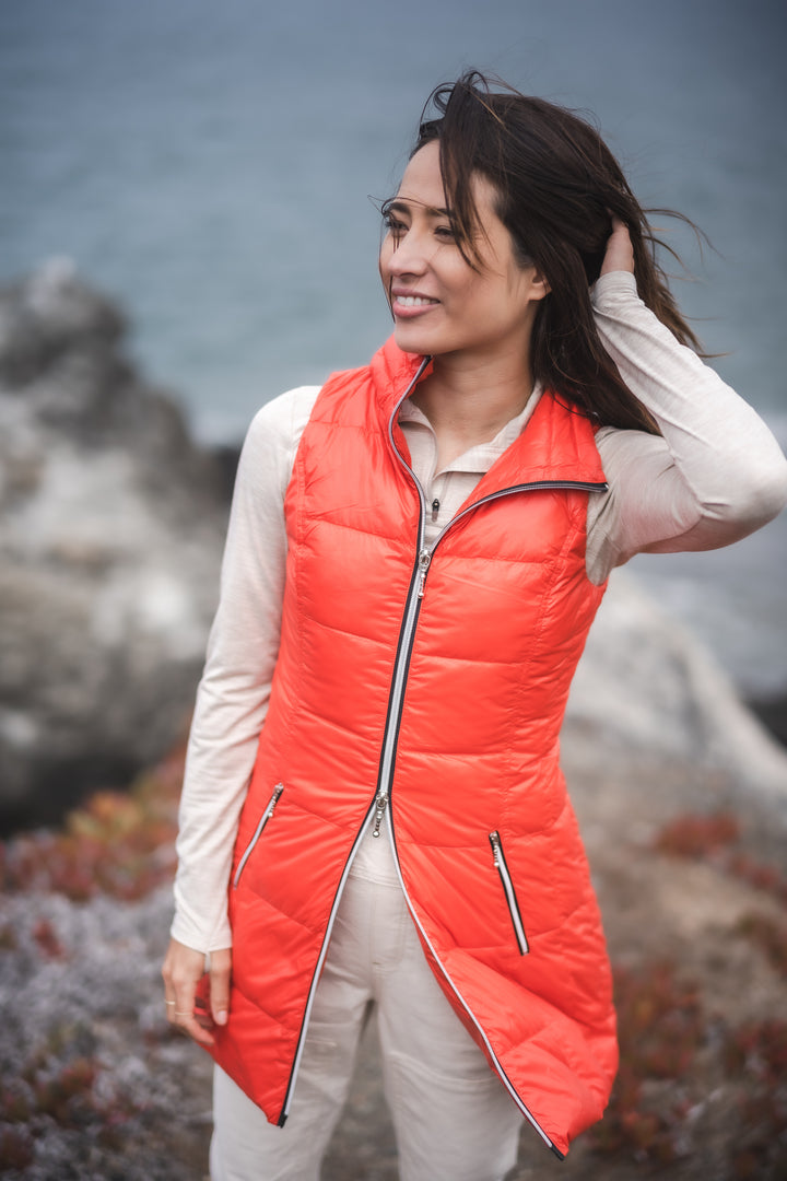 Long Nylon Down Vest