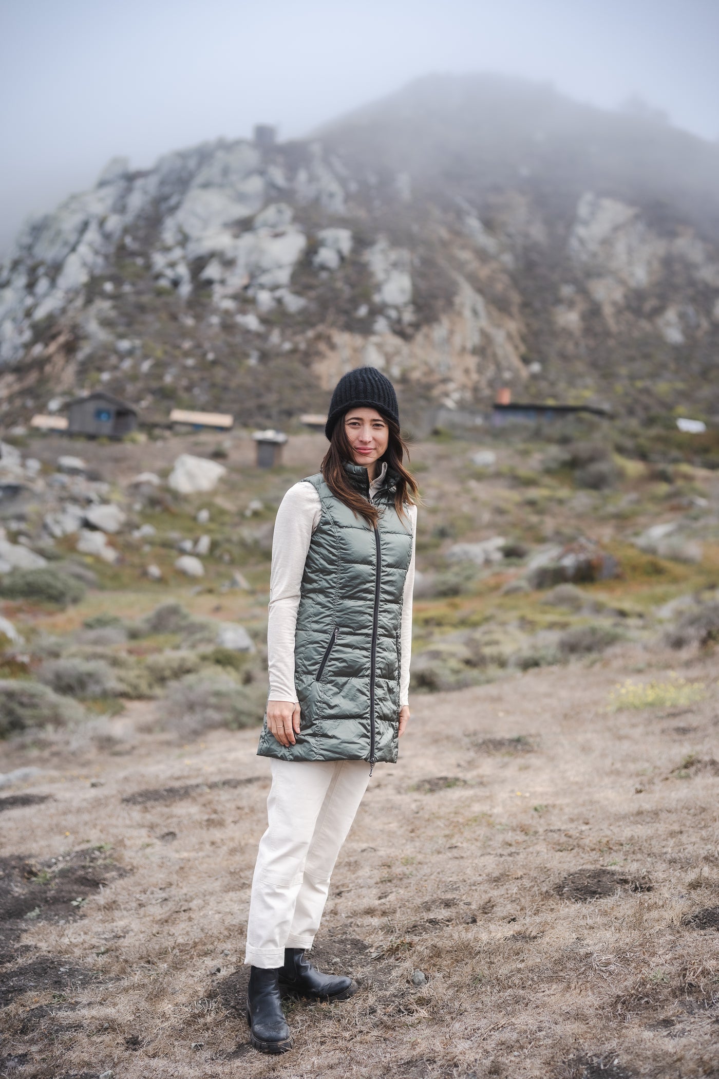 Long Metallic Down Vest