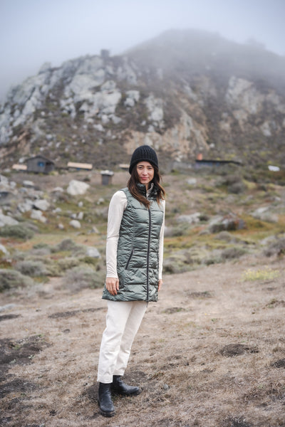 Long Metallic Down Vest