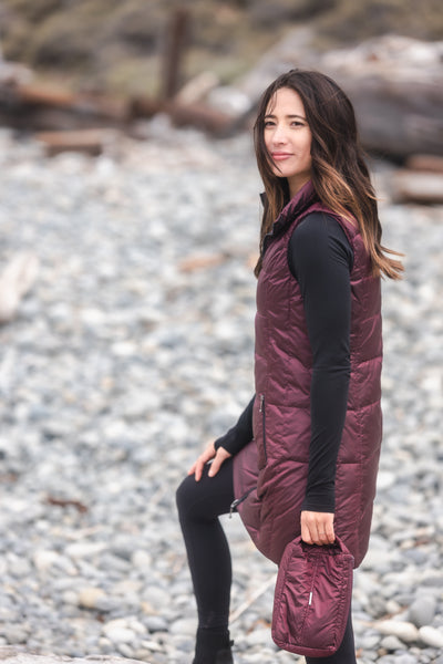 Long Metallic Down Vest