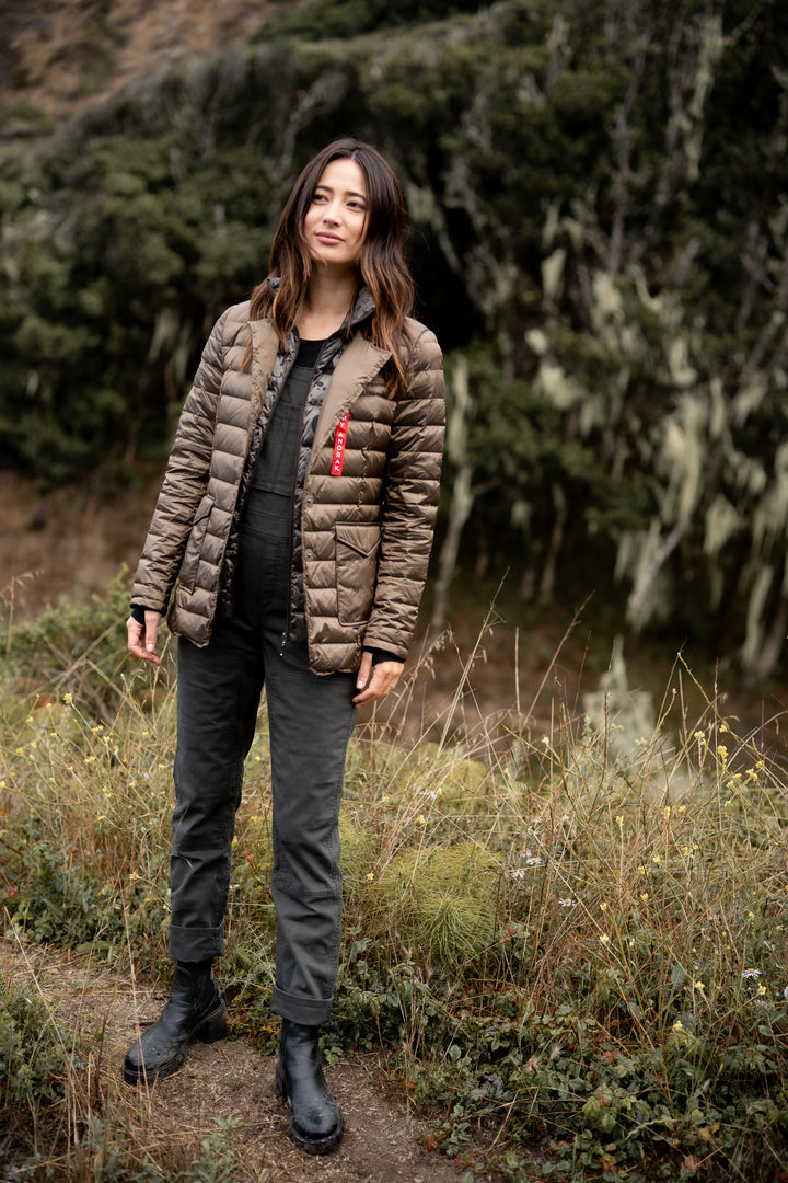 Double Layer Puffer Quilted Blazer Women
