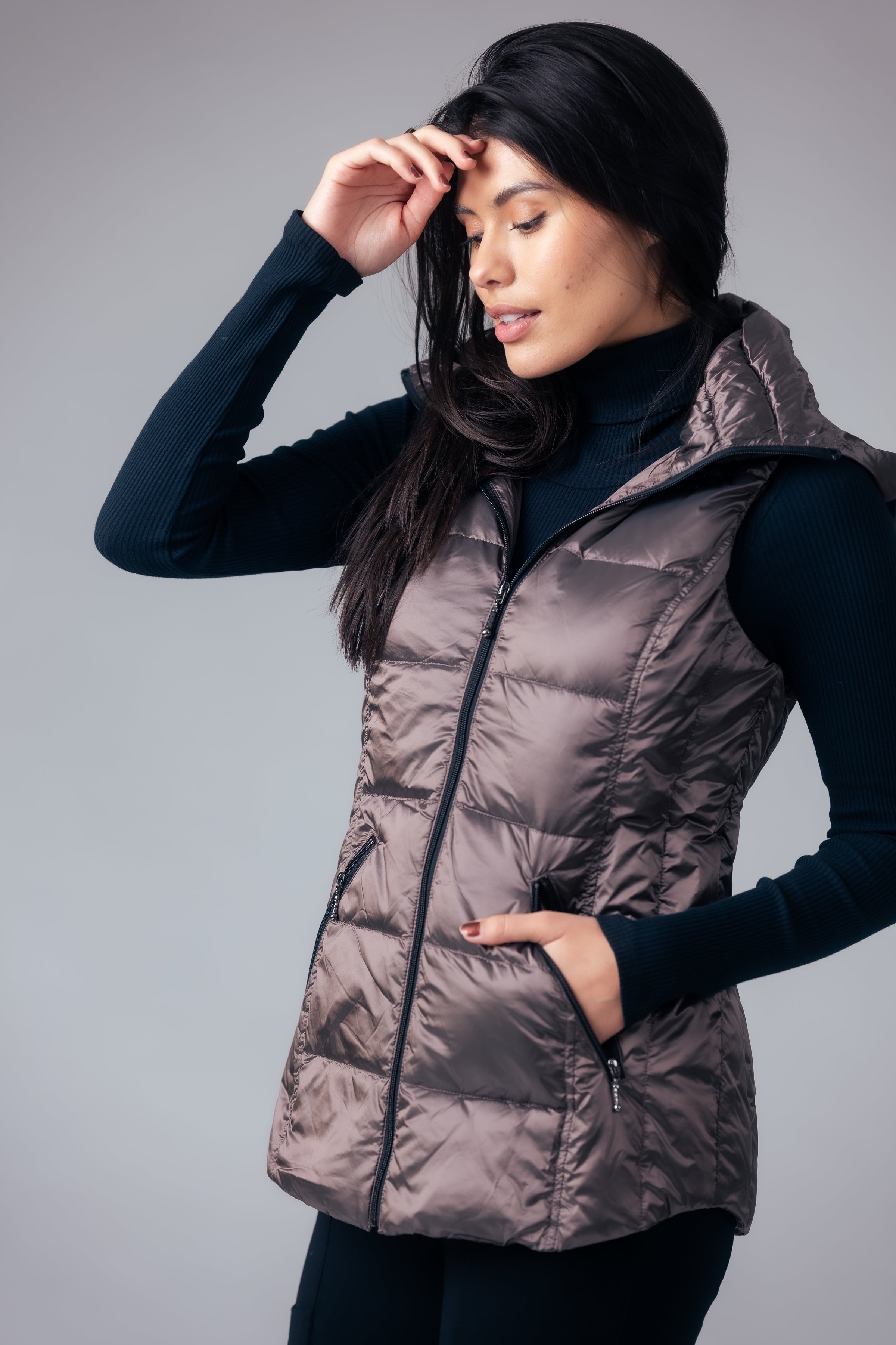 MyAnorak vest metallic finish detail