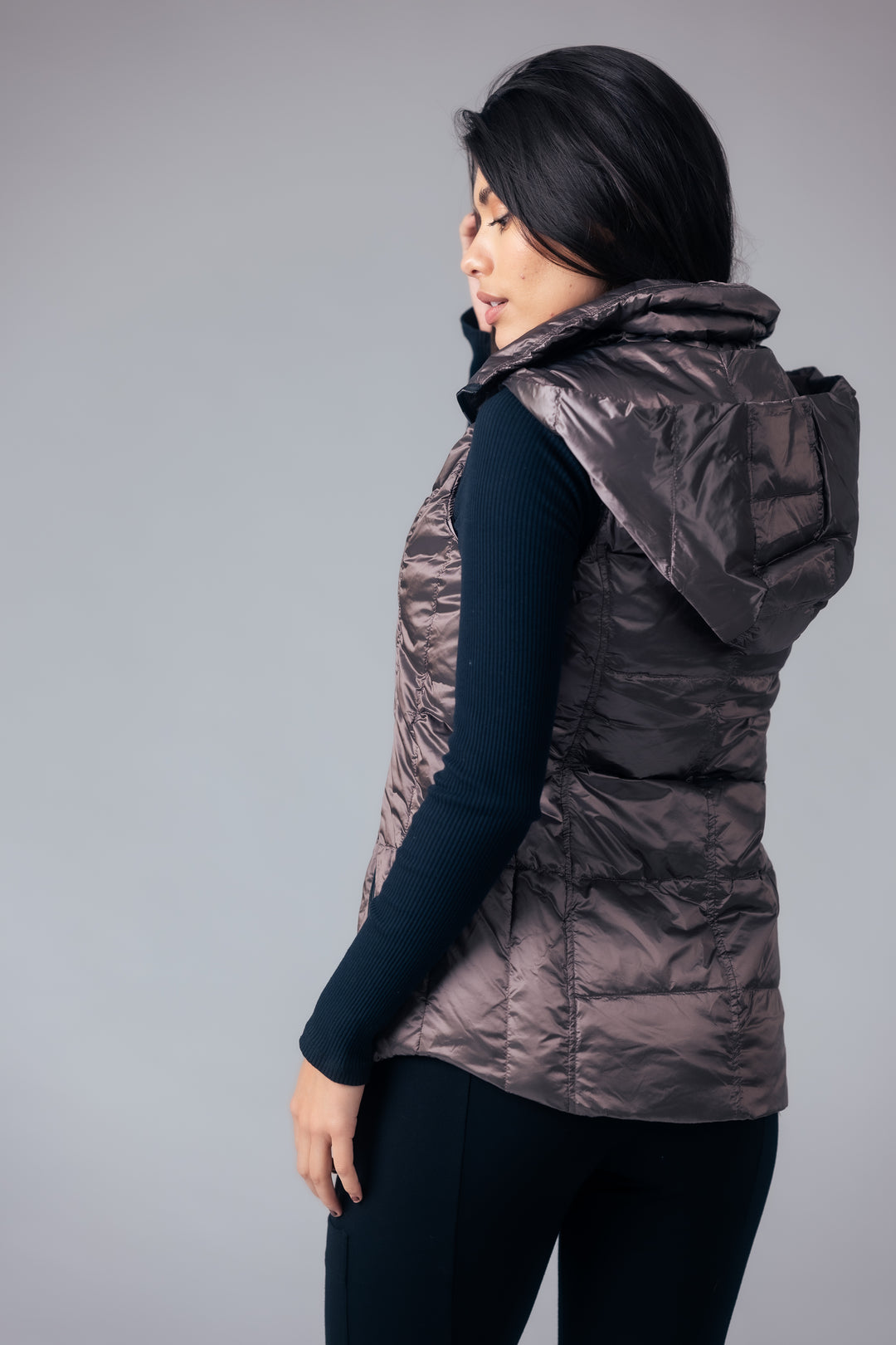 Short Metallic Down Vest