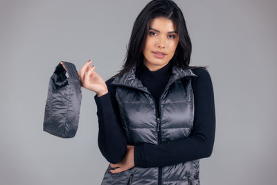 Long Metallic Down Vest
