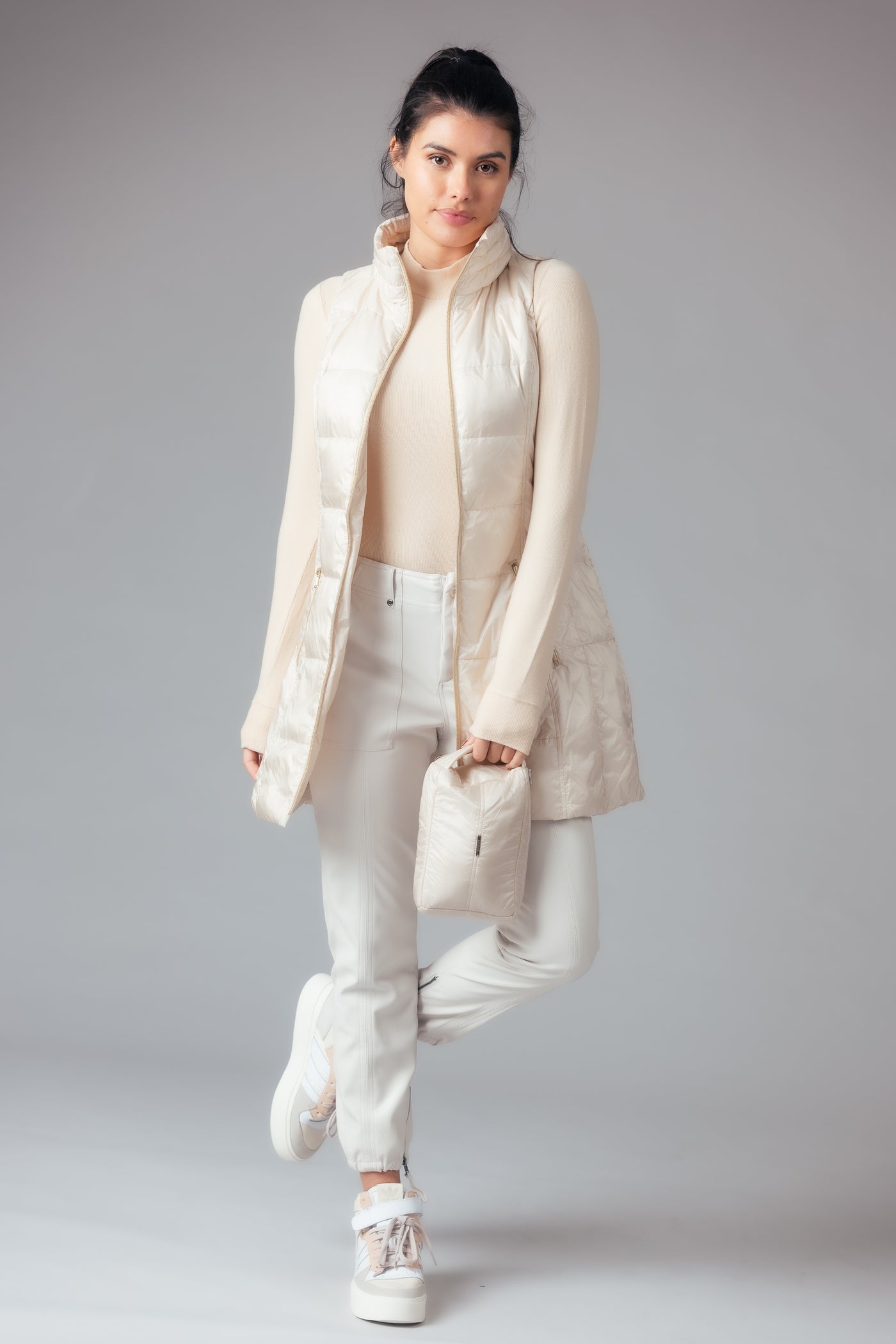 Long Metallic Down Vest