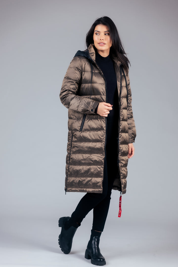 Quilted Hooded Long Puffer Coat