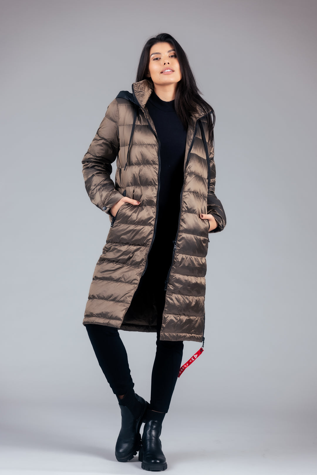 Quilted Hooded Long Puffer Coat