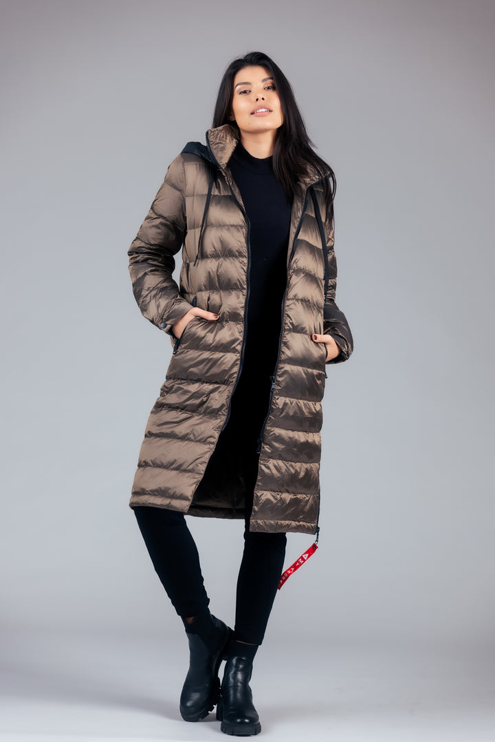 Quilted Hooded Long Puffer Coat