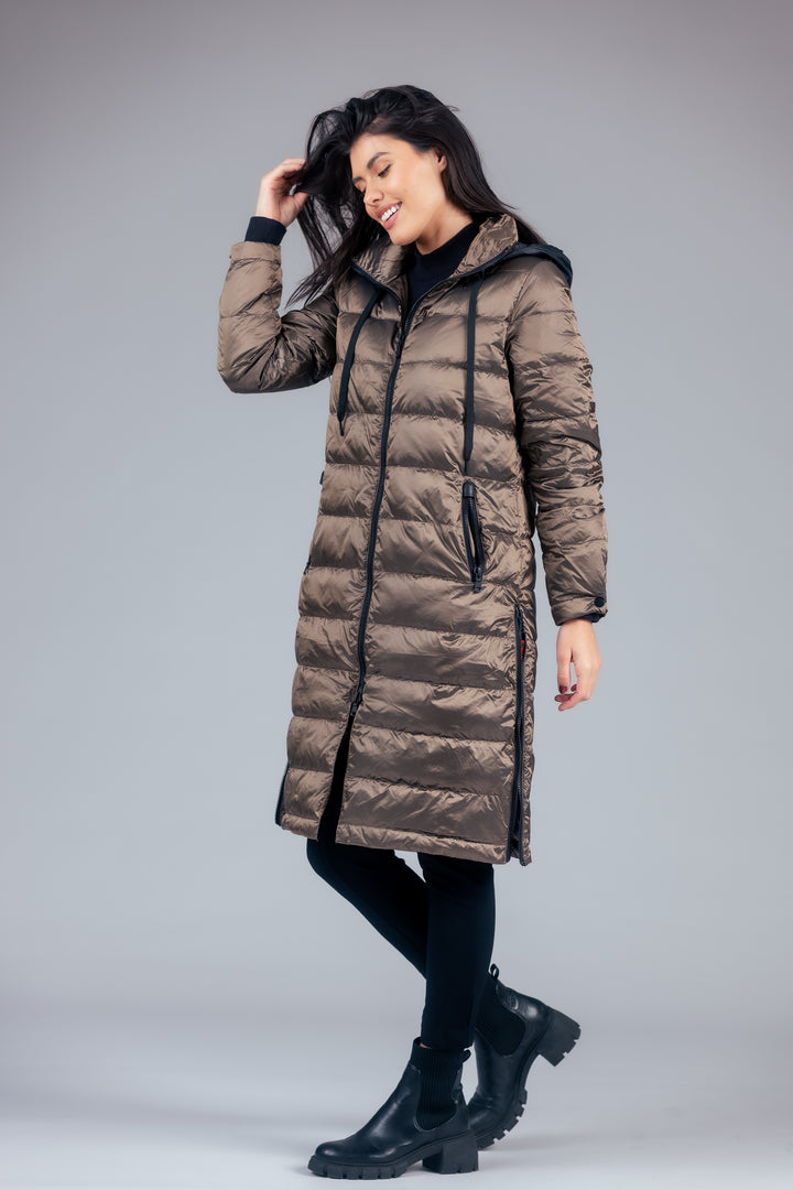 Quilted Hooded Long Puffer Coat