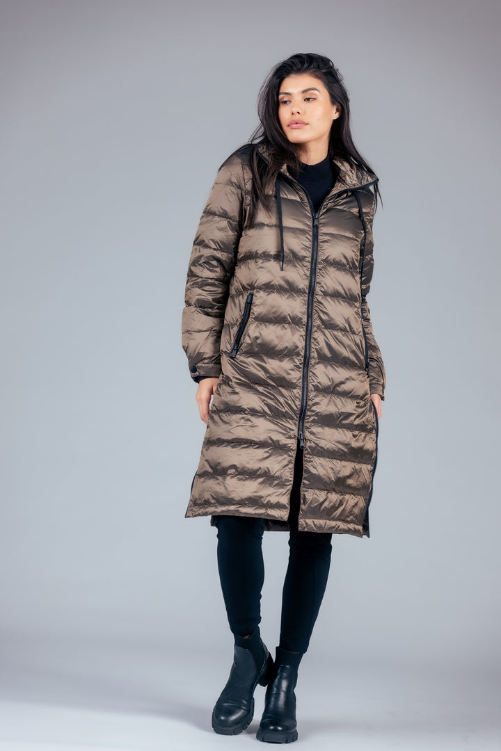 Quilted Hooded Long Puffer Coat