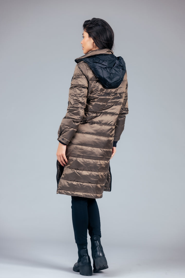 Quilted Hooded Long Puffer Coat