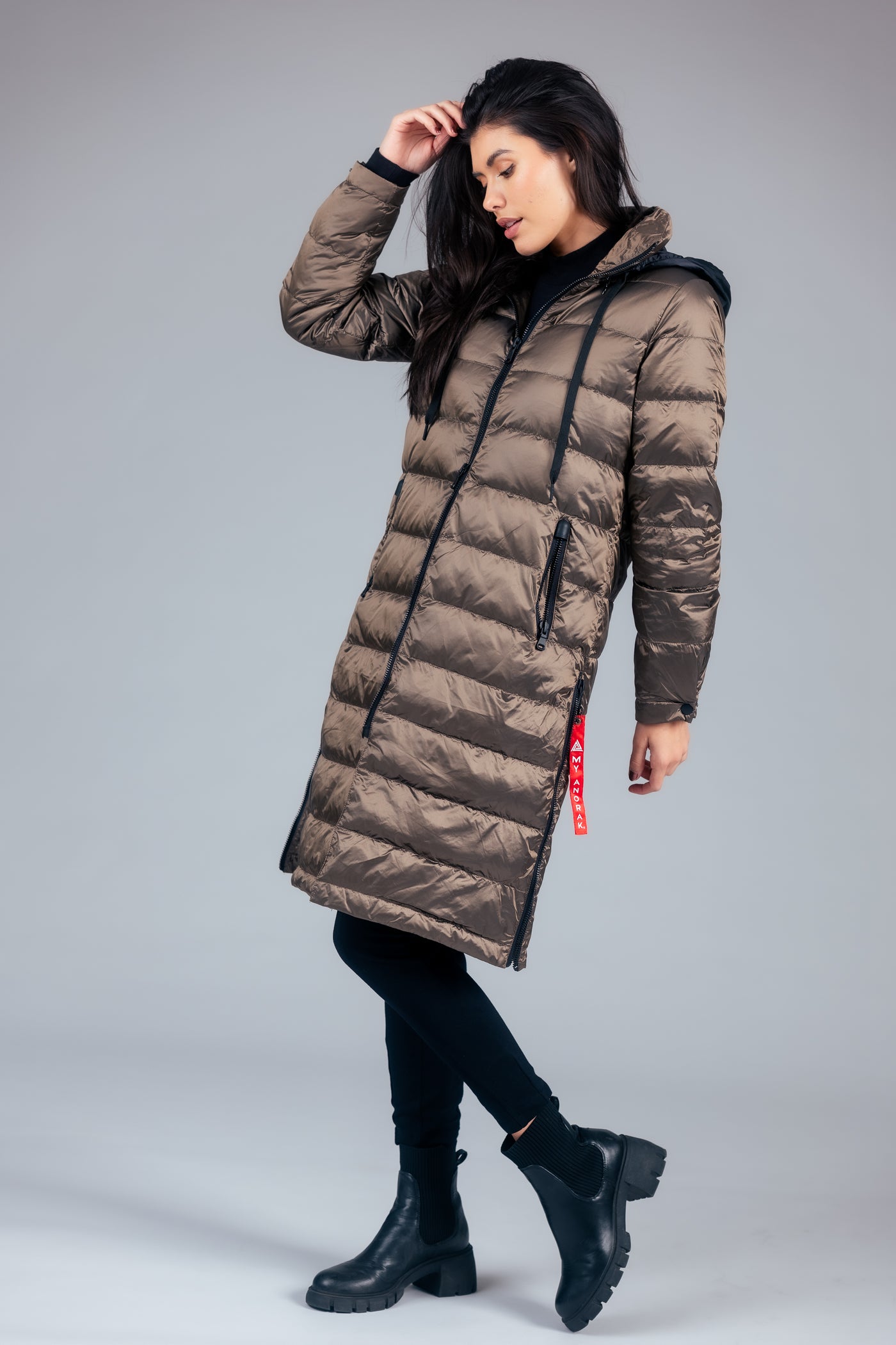 Quilted Hooded Long Puffer Coat