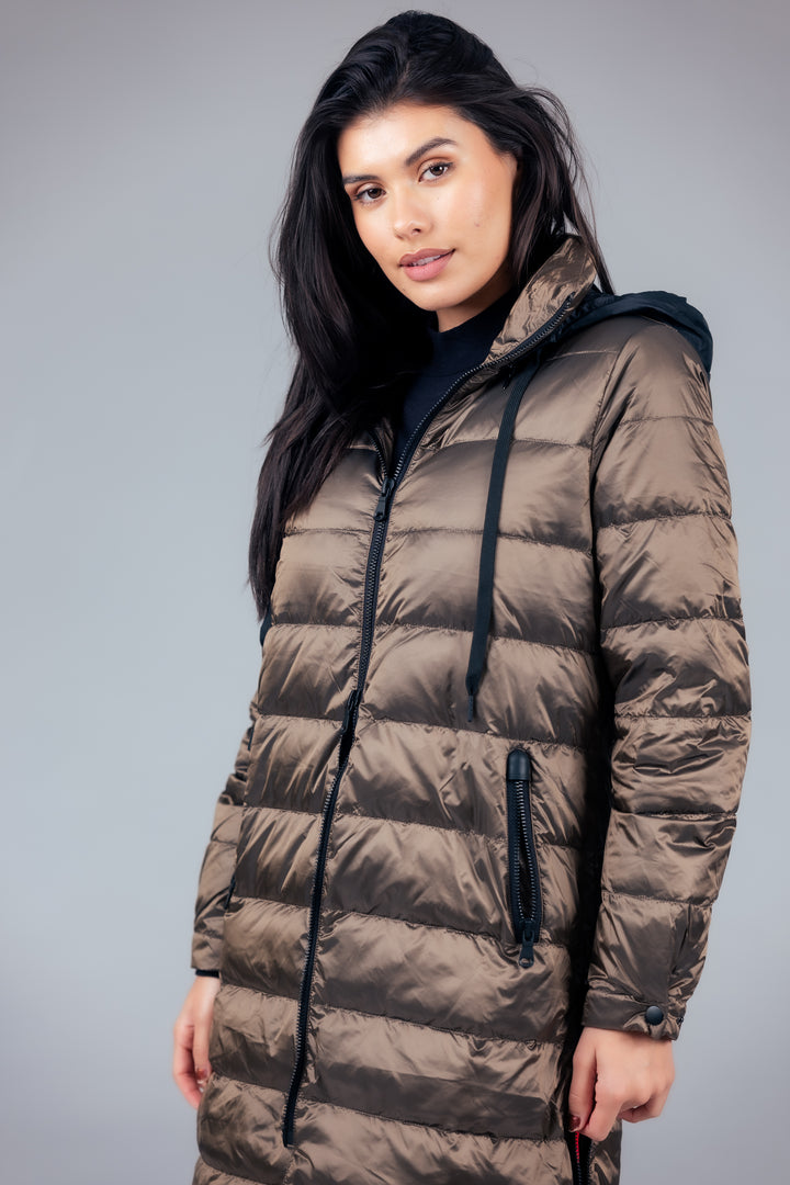 Quilted Hooded Long Puffer Coat