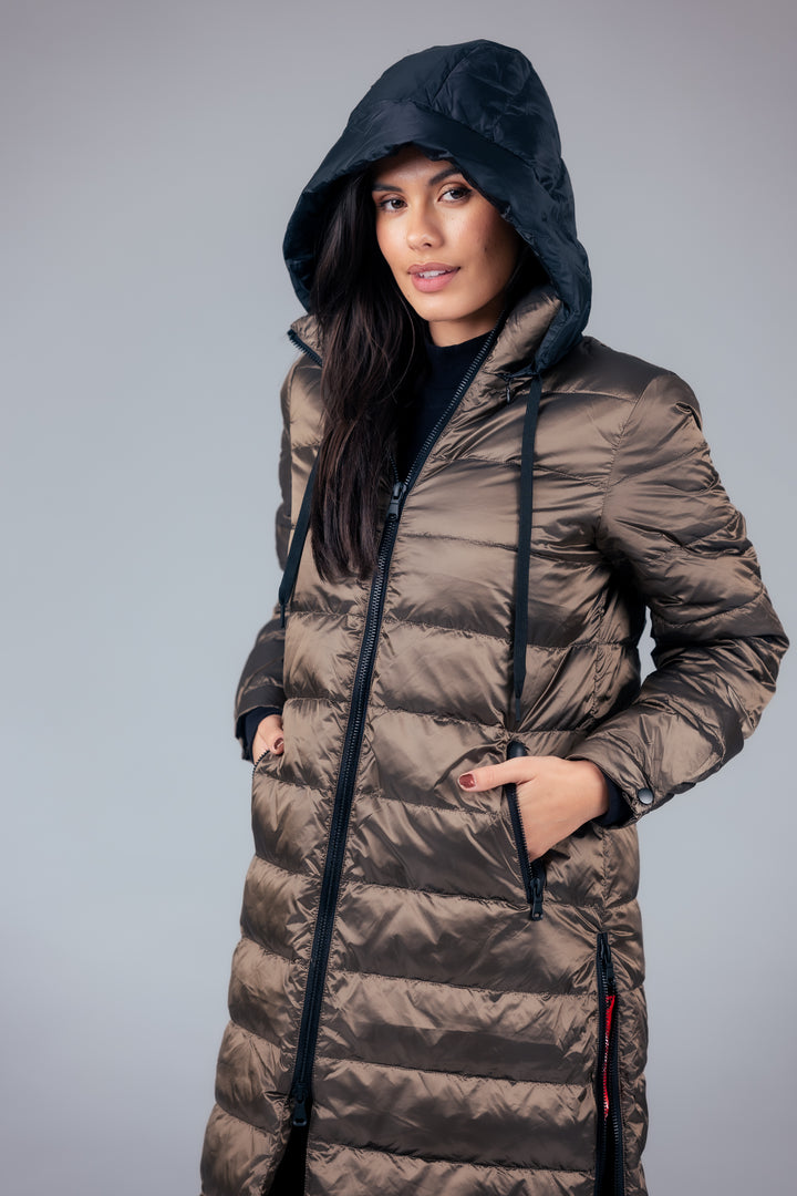 Quilted Hooded Long Puffer Coat