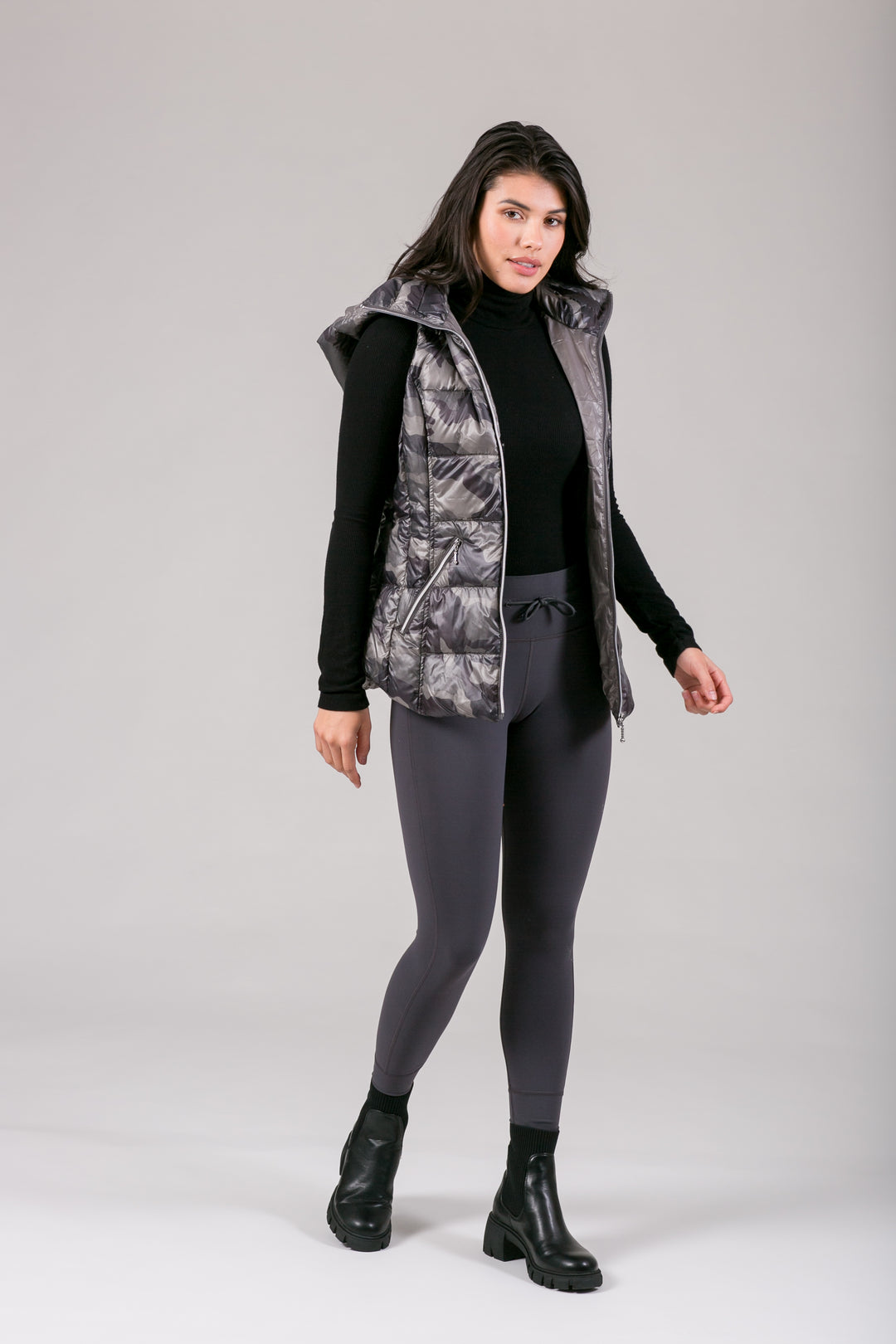 Short Hooded Quilted Vest