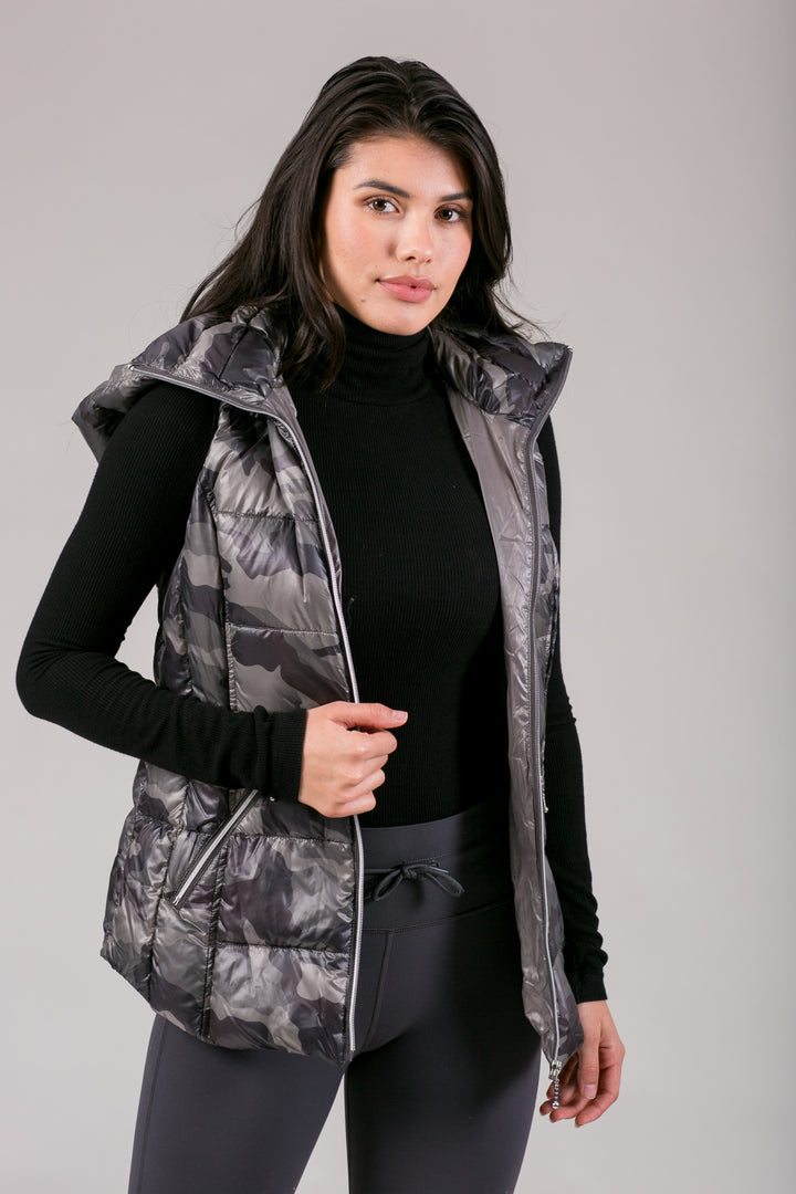 Short Hooded Quilted Vest